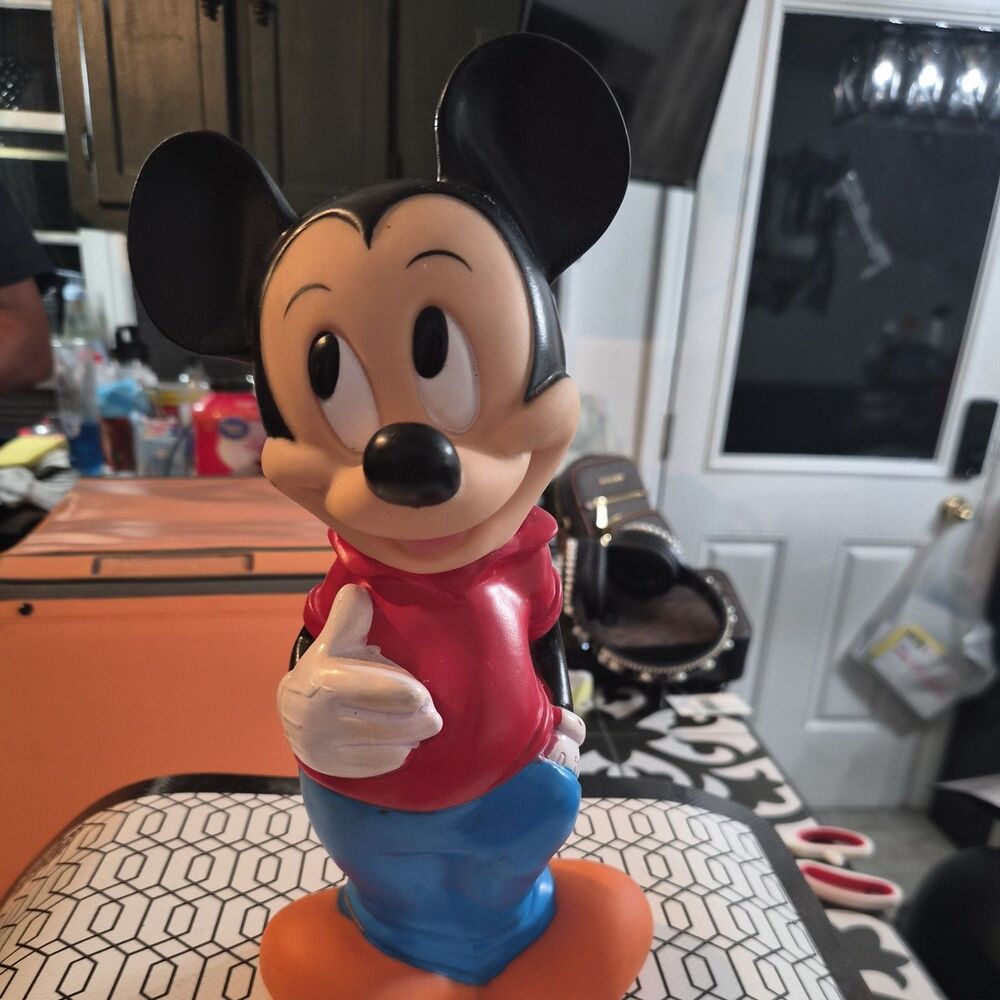 Mickey Mouse Coin Bank illco/ Walt Disney Company Rubber Figure 12" Looks New!!!